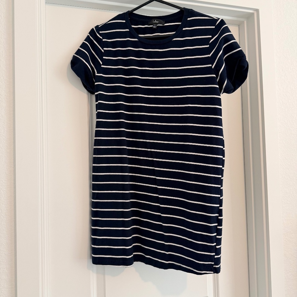 Navy striped tshirt dress